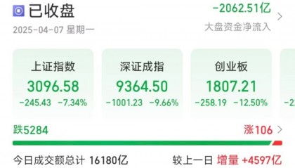 沪指跌超7％失守3100点，超2900只个股跌停